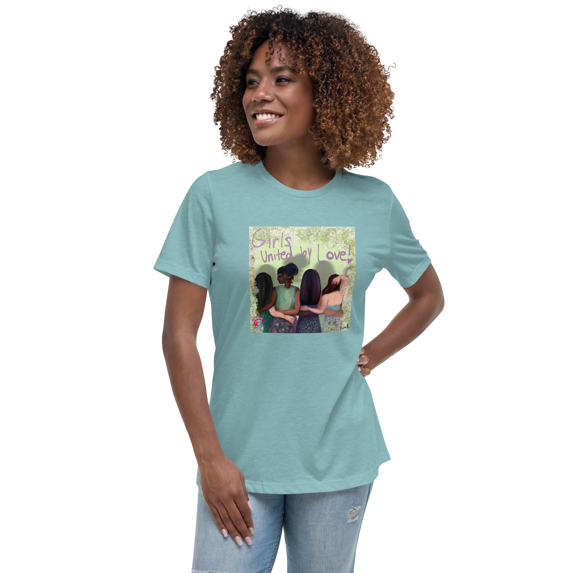 "Girls United By Love", Relaxed T-Shirt designed by Ocean Brown