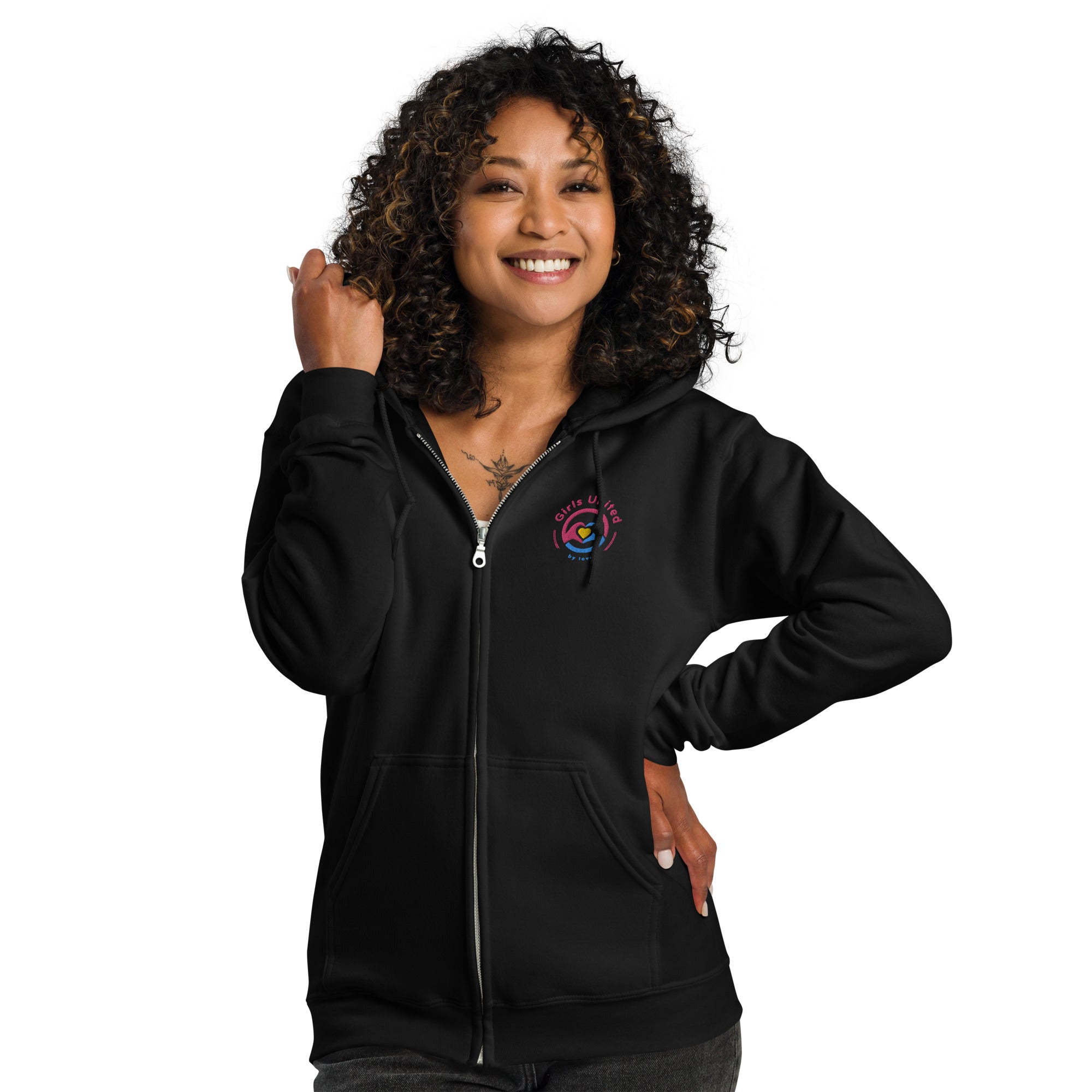 Girls United by Love Logo Unisex heavy blend zip hoodie