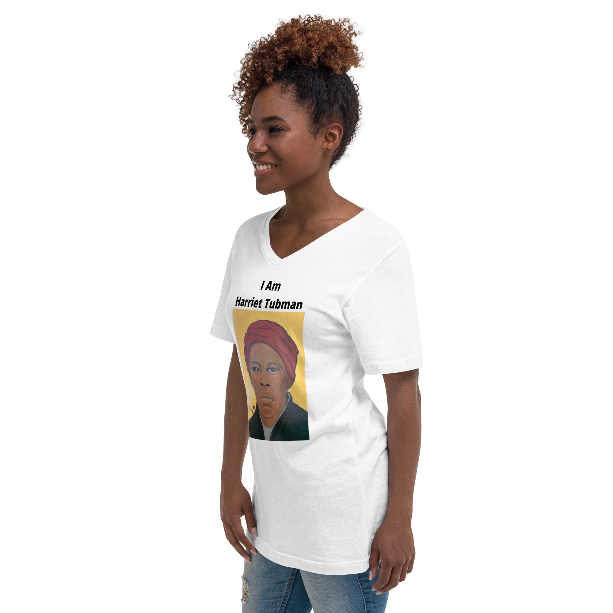 Womens size I Am Harriet Tubman V-Neck T-Shirt