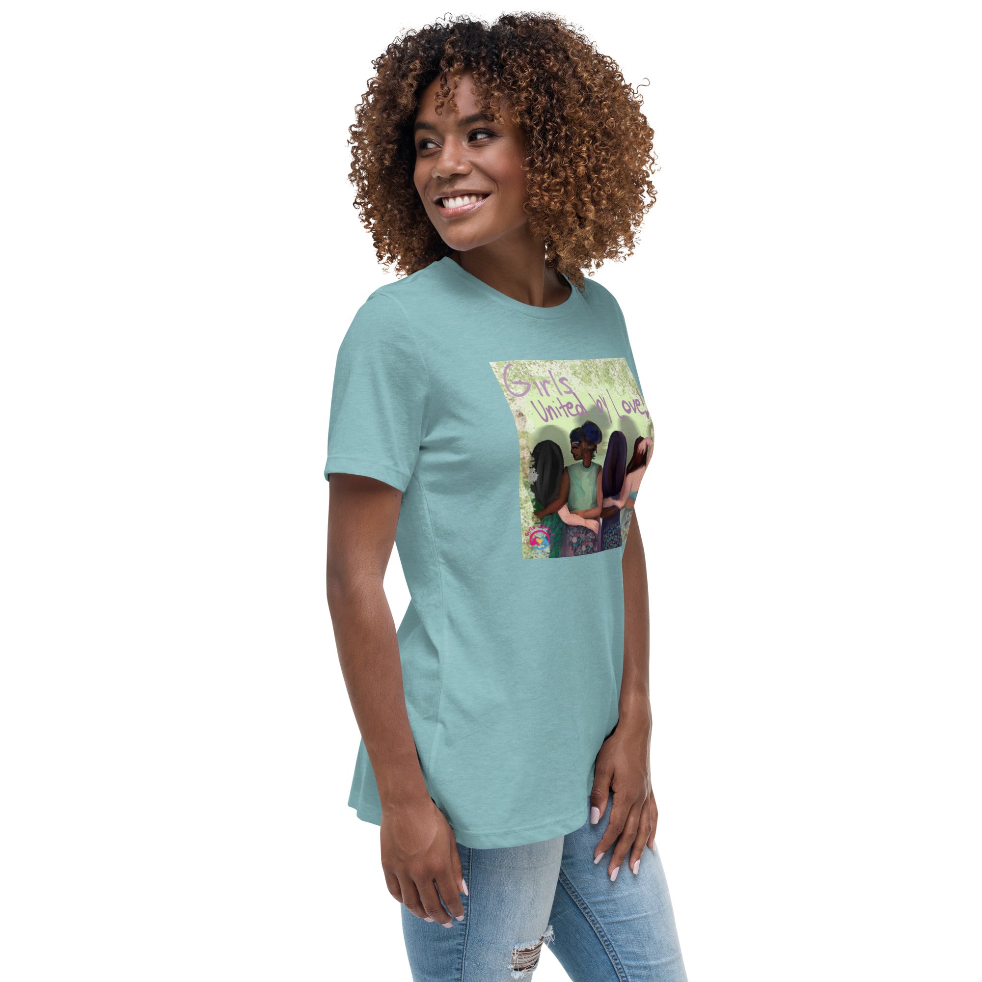 Girls United by Love Women's Relaxed T-Shirt, designed by Ocean Brown